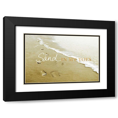 Sand in my Toes Black Modern Wood Framed Art Print with Double Matting by Peck, Gail