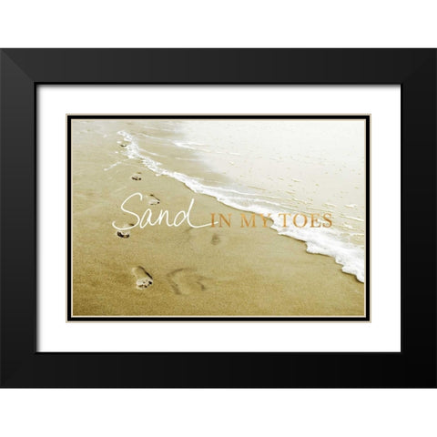 Sand in my Toes Black Modern Wood Framed Art Print with Double Matting by Peck, Gail