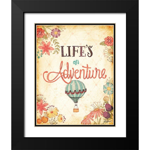 Enjoy Lifes Adventures I Black Modern Wood Framed Art Print with Double Matting by Josefina