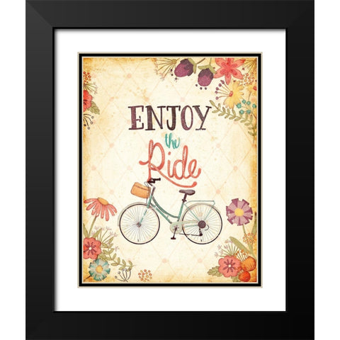 Enjoy Lifes Adventures II Black Modern Wood Framed Art Print with Double Matting by Josefina