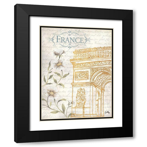 Golden Paris II Black Modern Wood Framed Art Print with Double Matting by Medley, Elizabeth