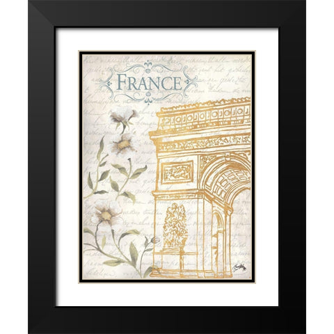 Golden Paris II Black Modern Wood Framed Art Print with Double Matting by Medley, Elizabeth