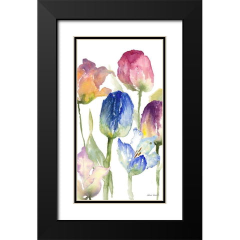 Wild Tulips Black Modern Wood Framed Art Print with Double Matting by Loreth, Lanie