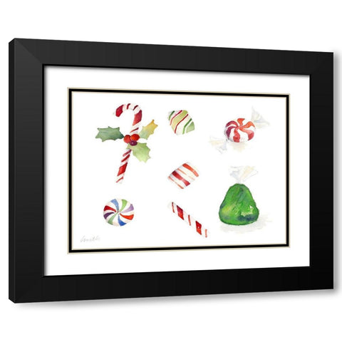 Christmas Candies Black Modern Wood Framed Art Print with Double Matting by Loreth, Lanie
