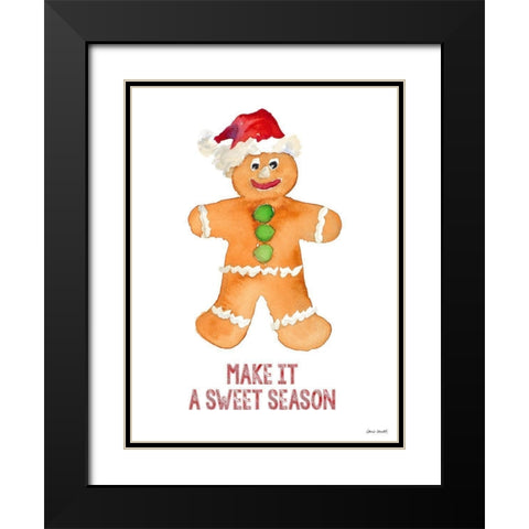 Holiday Gingerbread Man I Black Modern Wood Framed Art Print with Double Matting by Loreth, Lanie