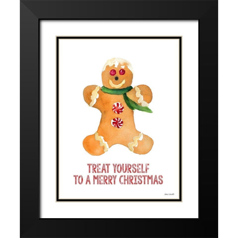 Holiday Gingerbread Man II Black Modern Wood Framed Art Print with Double Matting by Loreth, Lanie