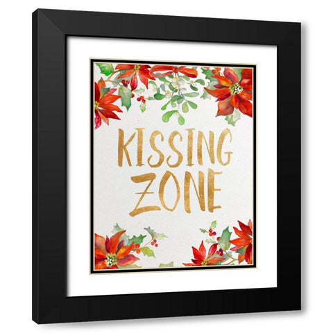 Holiday Kiss II Black Modern Wood Framed Art Print with Double Matting by Loreth, Lanie