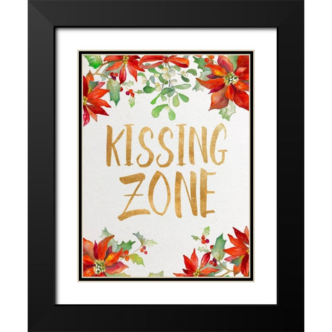 Holiday Kiss II Black Modern Wood Framed Art Print with Double Matting by Loreth, Lanie