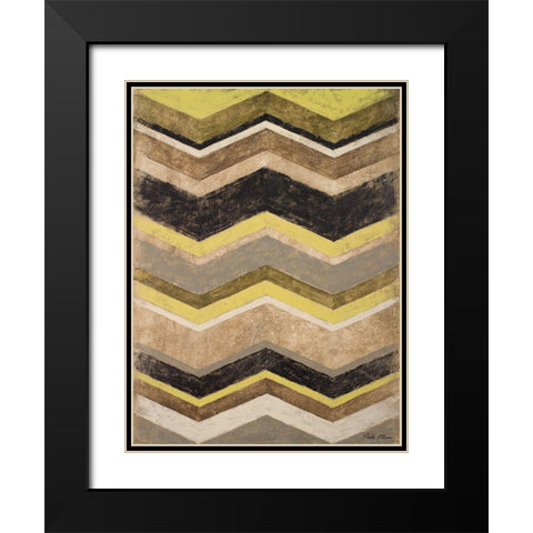 Olive Zig Zag Black Modern Wood Framed Art Print with Double Matting by Marcon, Michael