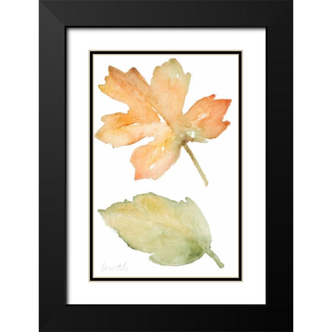 Rustic Autumn Leaves III Black Modern Wood Framed Art Print with Double Matting by Loreth, Lanie