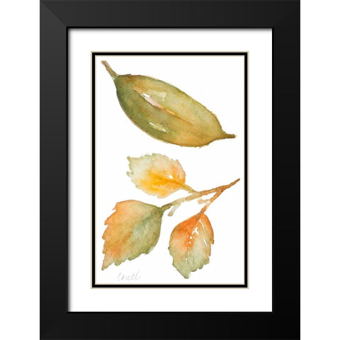 Rustic Autumn Leaves IV Black Modern Wood Framed Art Print with Double Matting by Loreth, Lanie