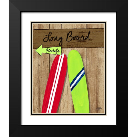 Long Board Rentals Black Modern Wood Framed Art Print with Double Matting by DeRice, Julie