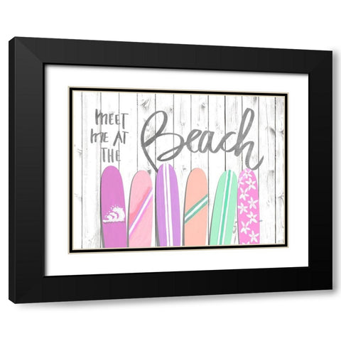 Meet Me at the Beach Black Modern Wood Framed Art Print with Double Matting by DeRice, Julie