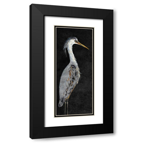 Heron on Black II Black Modern Wood Framed Art Print with Double Matting by DeRice, Julie
