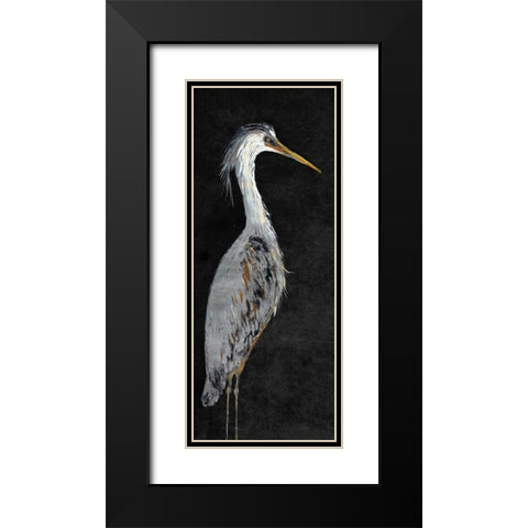 Heron on Black II Black Modern Wood Framed Art Print with Double Matting by DeRice, Julie