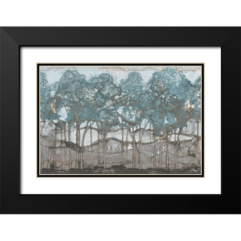 Muted Watercolor Forest Black Modern Wood Framed Art Print with Double Matting by Medley, Elizabeth