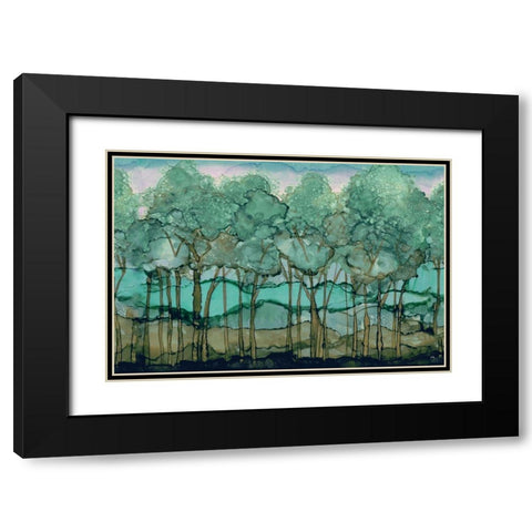 Green Tree Grove Black Modern Wood Framed Art Print with Double Matting by Medley, Elizabeth