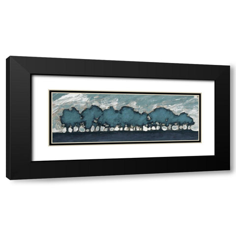 Tree Row Sunset Black Modern Wood Framed Art Print with Double Matting by Meneely, Dan