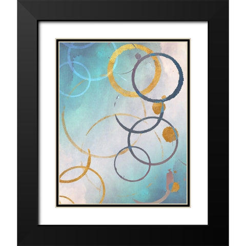 Color Rings Black Modern Wood Framed Art Print with Double Matting by SD Graphics Studio
