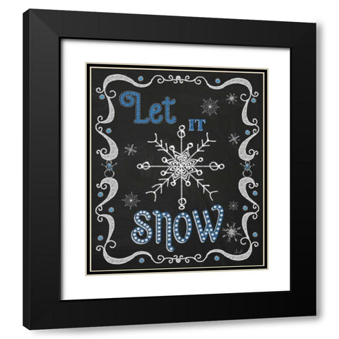 Christmas Night Chalk I Black Modern Wood Framed Art Print with Double Matting by Metz, Andi