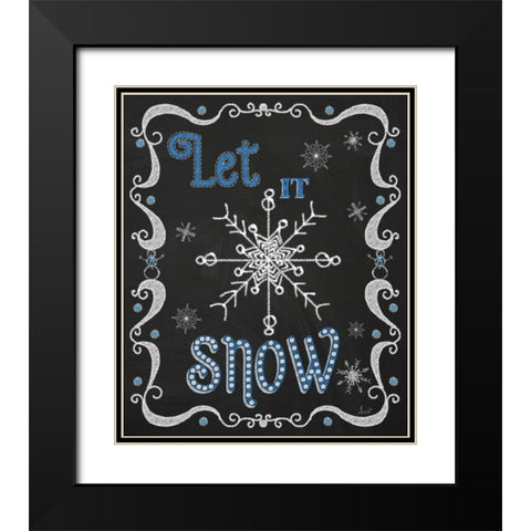 Christmas Night Chalk I Black Modern Wood Framed Art Print with Double Matting by Metz, Andi