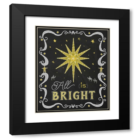 Christmas Night Chalk II Black Modern Wood Framed Art Print with Double Matting by Metz, Andi