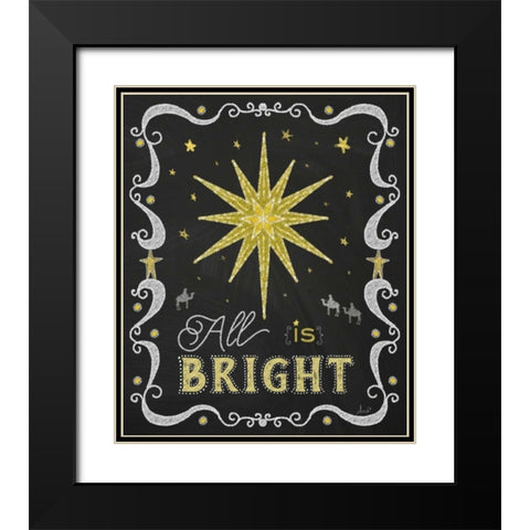 Christmas Night Chalk II Black Modern Wood Framed Art Print with Double Matting by Metz, Andi
