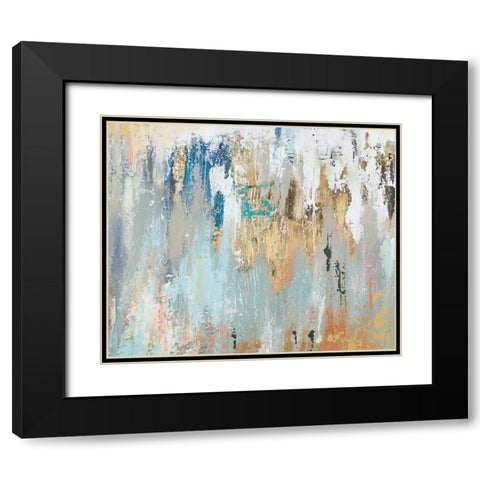 Blue Gold Illusion I Black Modern Wood Framed Art Print with Double Matting by Pinto, Patricia