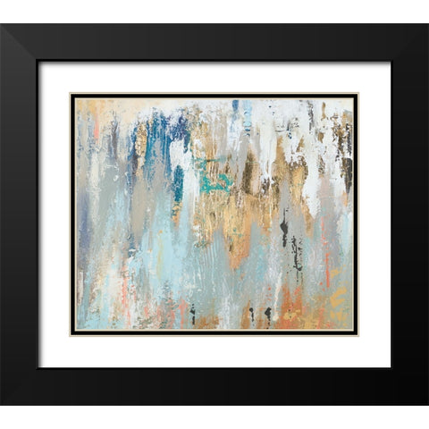 Blue Gold Illusion I Black Modern Wood Framed Art Print with Double Matting by Pinto, Patricia