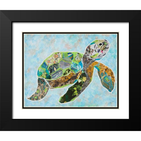 LaniKai Turtle Black Modern Wood Framed Art Print with Double Matting by Ritter, Gina