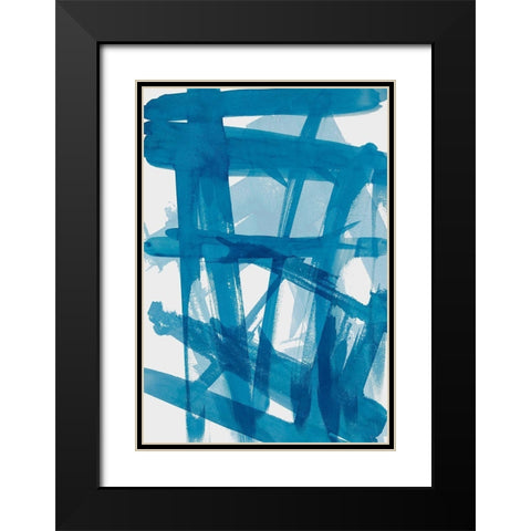Blue March Black Modern Wood Framed Art Print with Double Matting by SD Graphics Studio