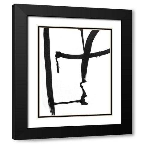 Drip in Silence II Black Modern Wood Framed Art Print with Double Matting by SD Graphics Studio