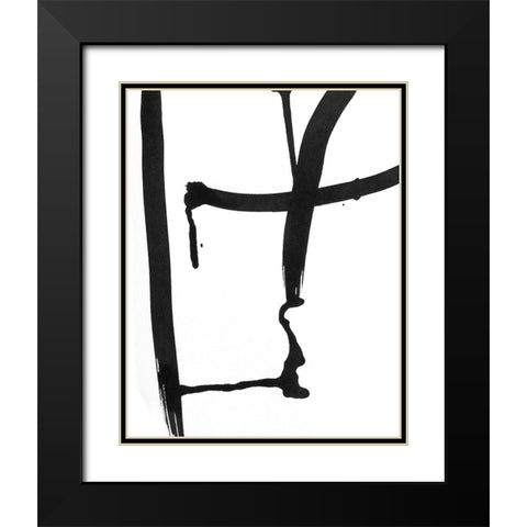 Drip in Silence II Black Modern Wood Framed Art Print with Double Matting by SD Graphics Studio