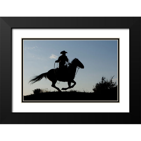 Gallop Along Black Modern Wood Framed Art Print with Double Matting by Walker, Carol