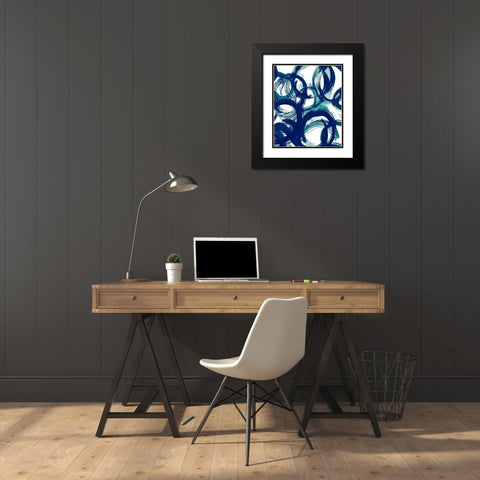 Ocean Strokes  Black Modern Wood Framed Art Print with Double Matting by Navas, Emily