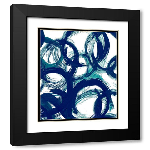 Ocean Strokes  Black Modern Wood Framed Art Print with Double Matting by Navas, Emily