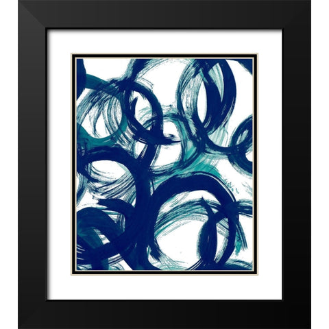 Ocean Strokes  Black Modern Wood Framed Art Print with Double Matting by Navas, Emily