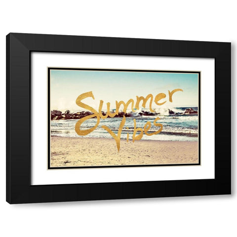Summer Vibes Black Modern Wood Framed Art Print with Double Matting by Navas, Emily