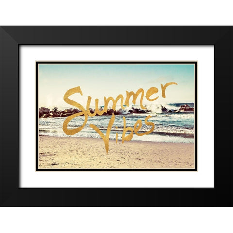 Summer Vibes Black Modern Wood Framed Art Print with Double Matting by Navas, Emily