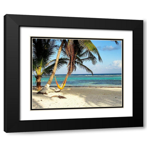 Hammock Paradise Black Modern Wood Framed Art Print with Double Matting by Navas, Emily