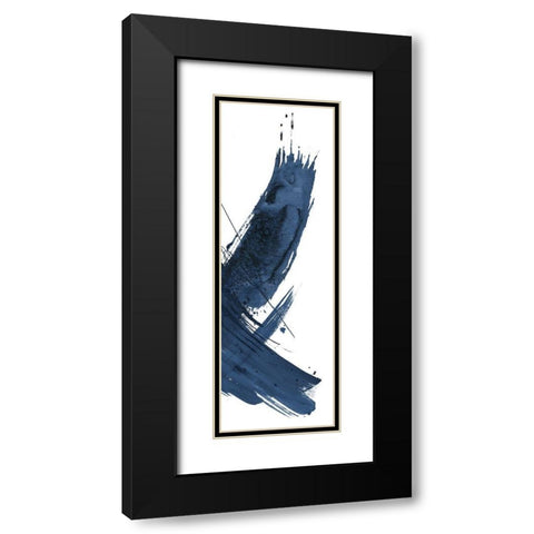 Navy Wash On White Panel I Black Modern Wood Framed Art Print with Double Matting by Pinto, Patricia