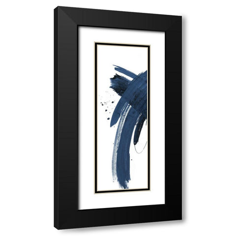 Navy Wash On White Panel II Black Modern Wood Framed Art Print with Double Matting by Pinto, Patricia