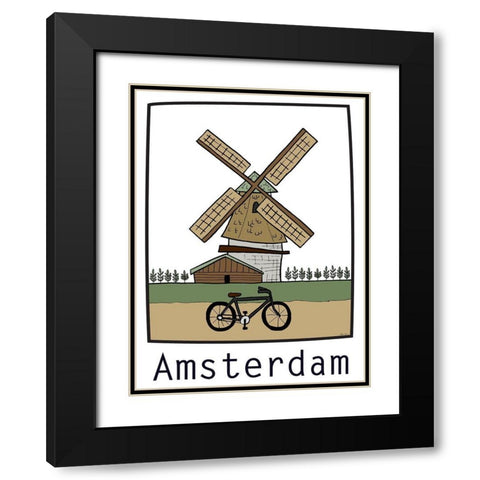 Travel the World IV Black Modern Wood Framed Art Print with Double Matting by Edwins, Hugo