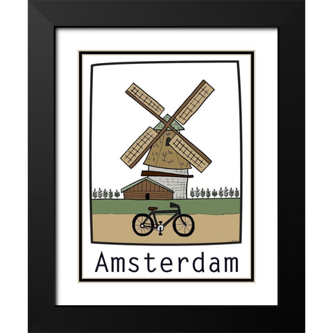 Travel the World IV Black Modern Wood Framed Art Print with Double Matting by Edwins, Hugo