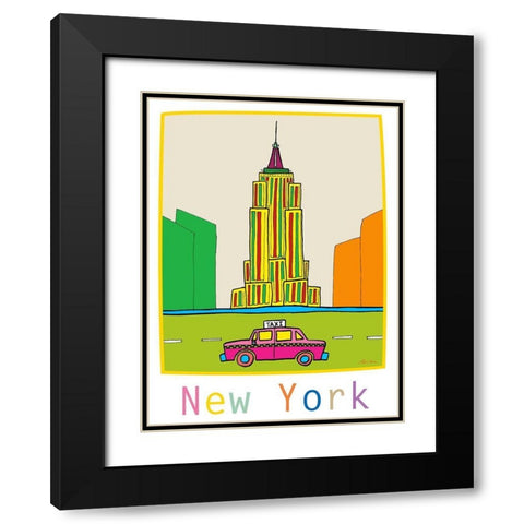 New York II Black Modern Wood Framed Art Print with Double Matting by Edwins, Hugo