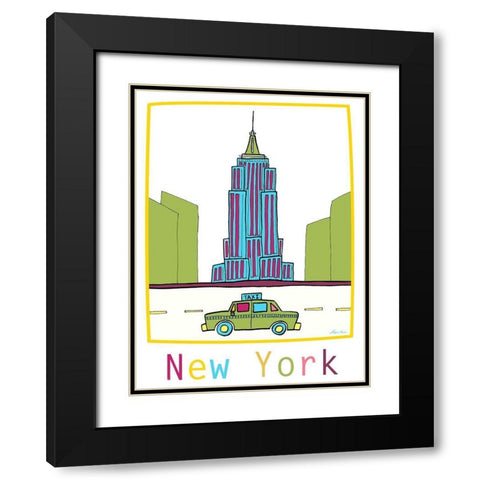 New York III Black Modern Wood Framed Art Print with Double Matting by Edwins, Hugo