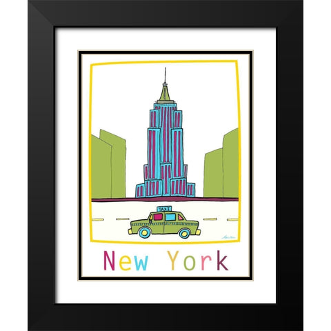 New York III Black Modern Wood Framed Art Print with Double Matting by Edwins, Hugo