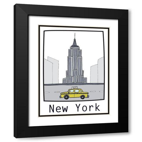 Travel the World II Black Modern Wood Framed Art Print with Double Matting by Edwins, Hugo