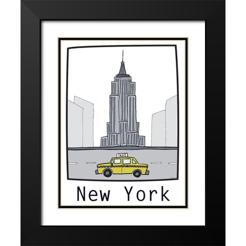 Travel the World II Black Modern Wood Framed Art Print with Double Matting by Edwins, Hugo