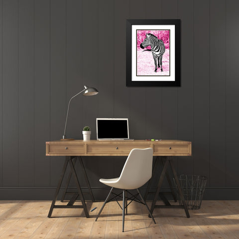 Zebra Set Free Black Modern Wood Framed Art Print with Double Matting by Peck, Gail